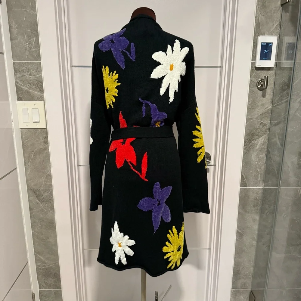 Urban Outfitters Longline Floral Chenille Cardigan Size M/L - Picture 7 of 10
